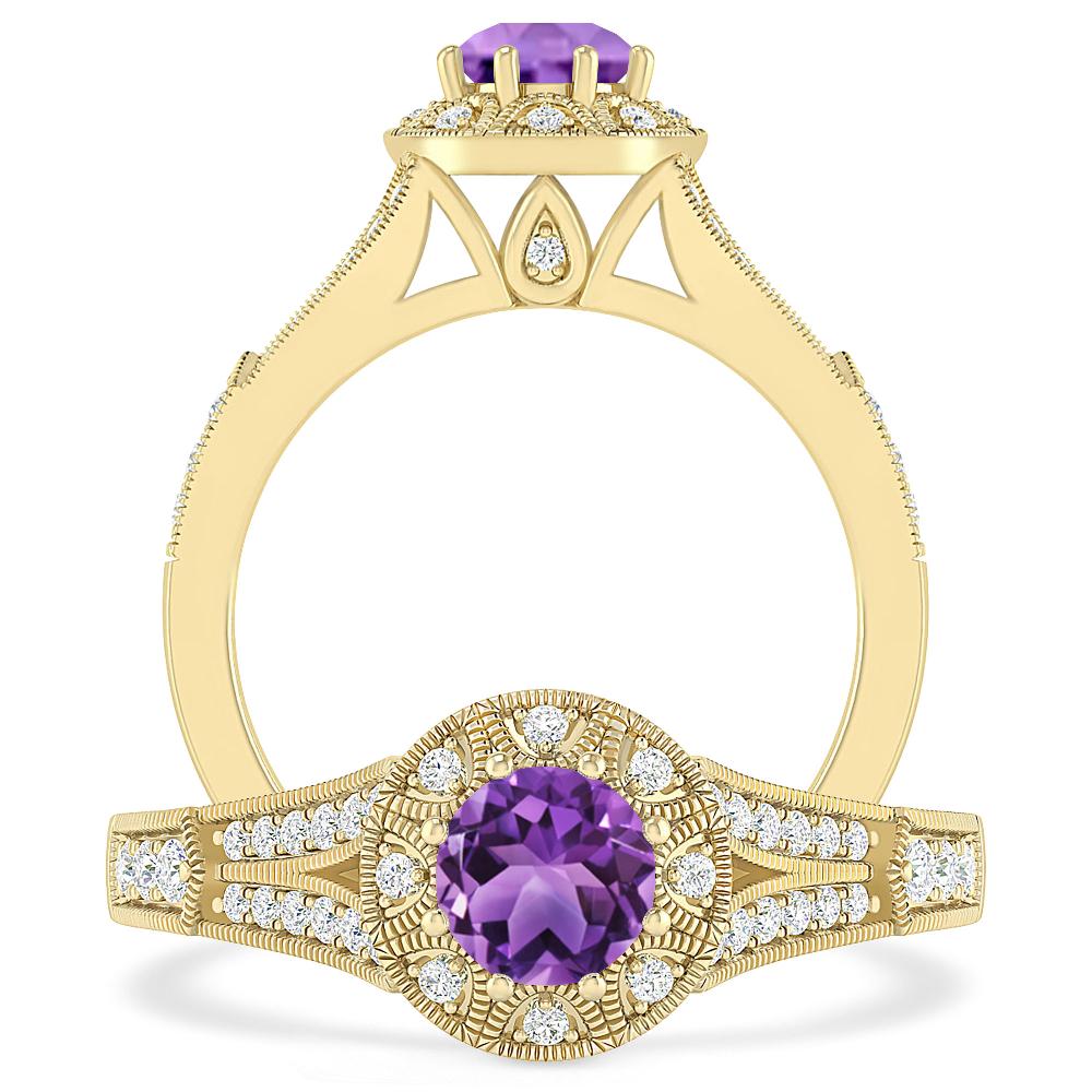 Yellow Gold - Amethyst