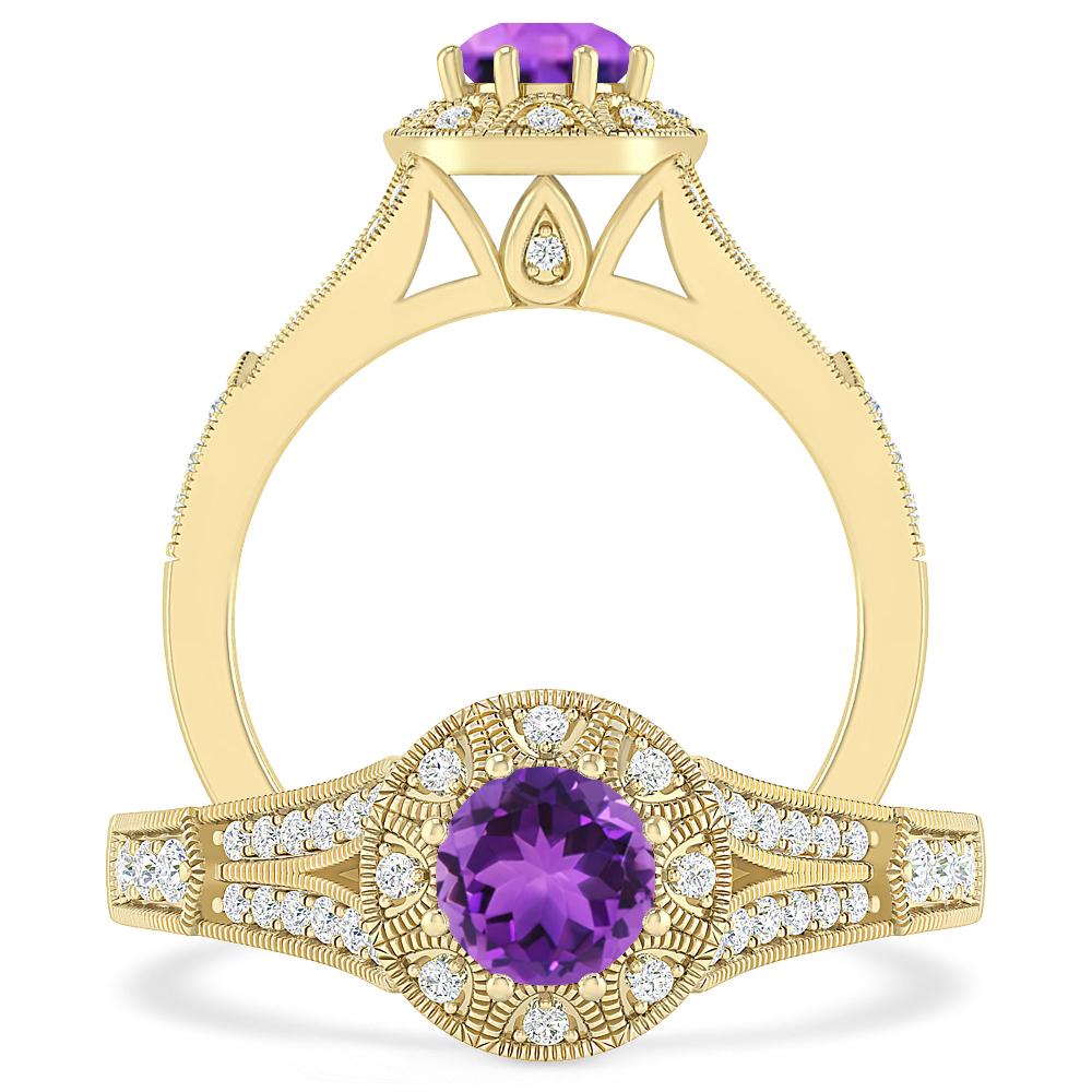 Yellow Gold - Amethyst