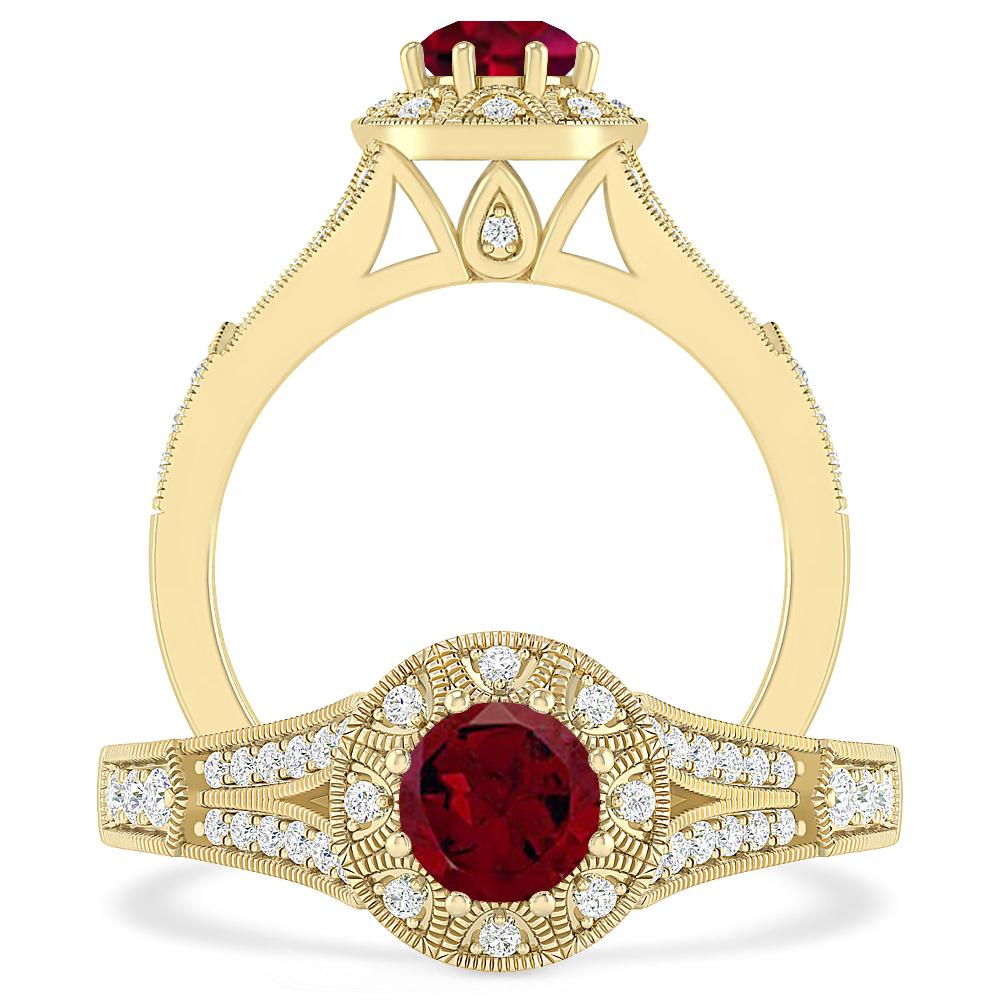 Yellow Gold - Garnet