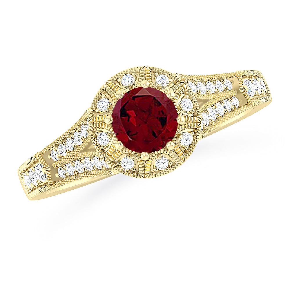 Yellow Gold - Garnet