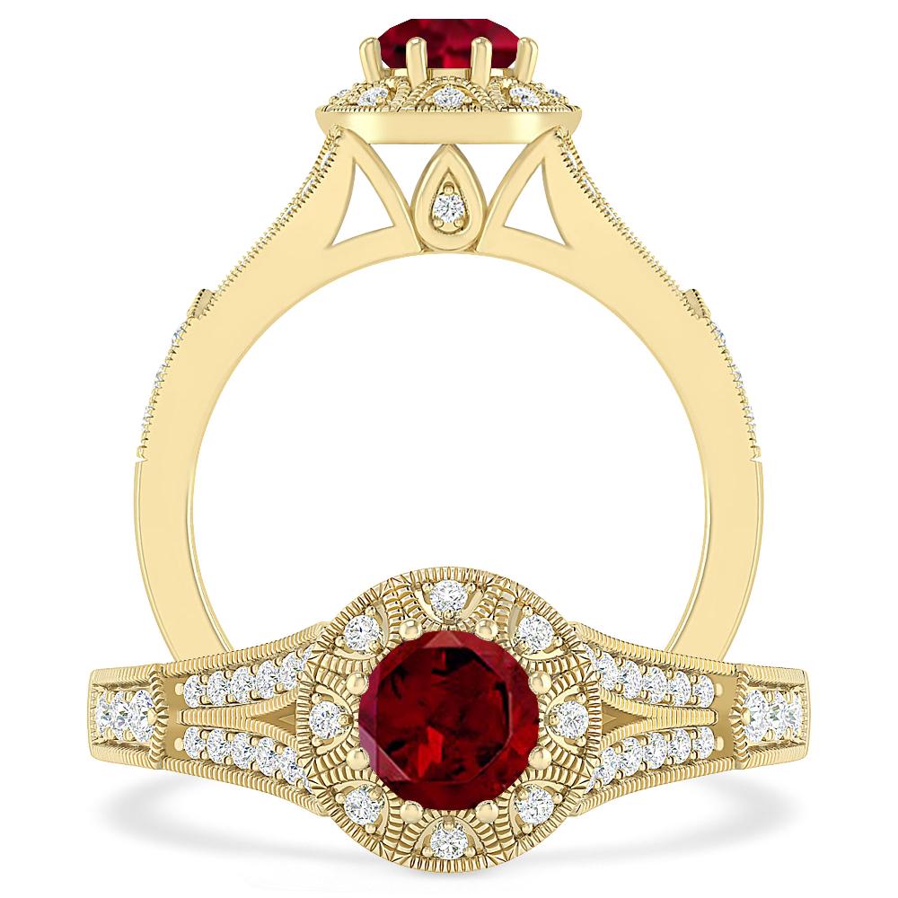 Yellow Gold - Garnet