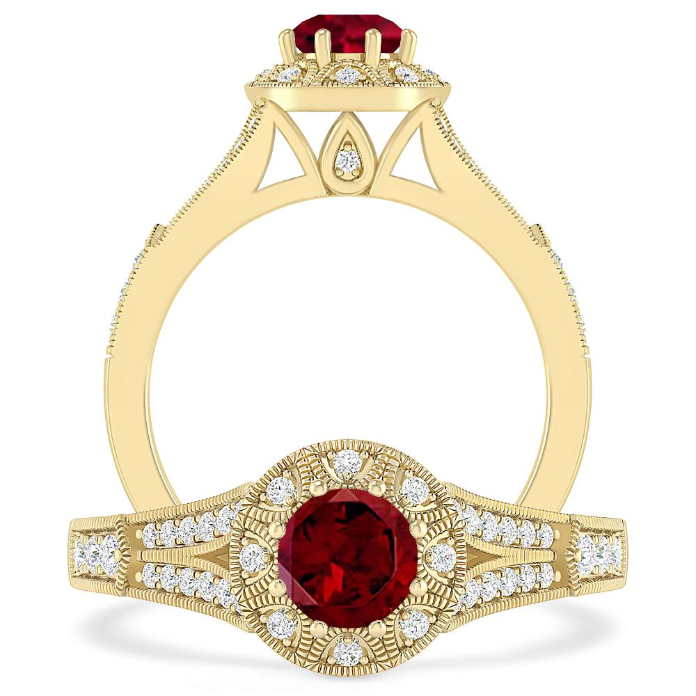 Yellow Gold - Garnet