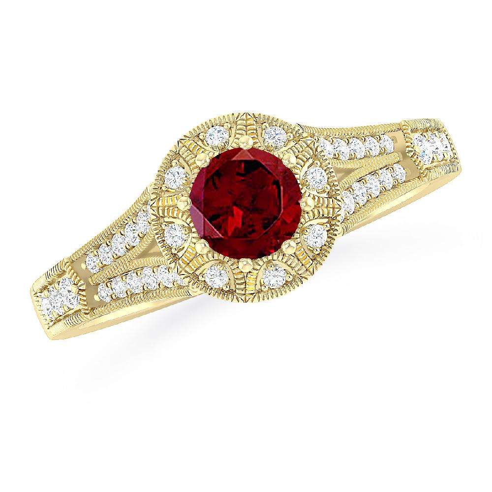 Yellow Gold - Garnet