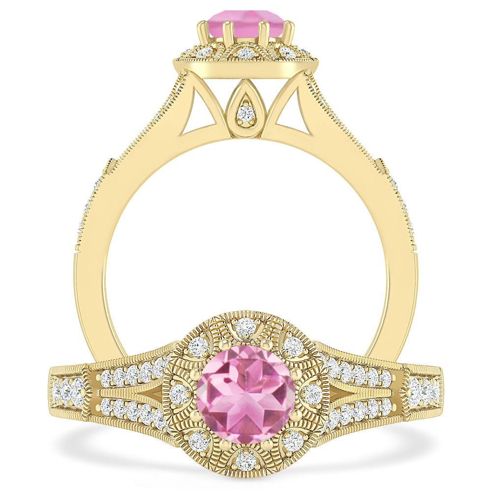 Yellow Gold - Pink Tourmaline