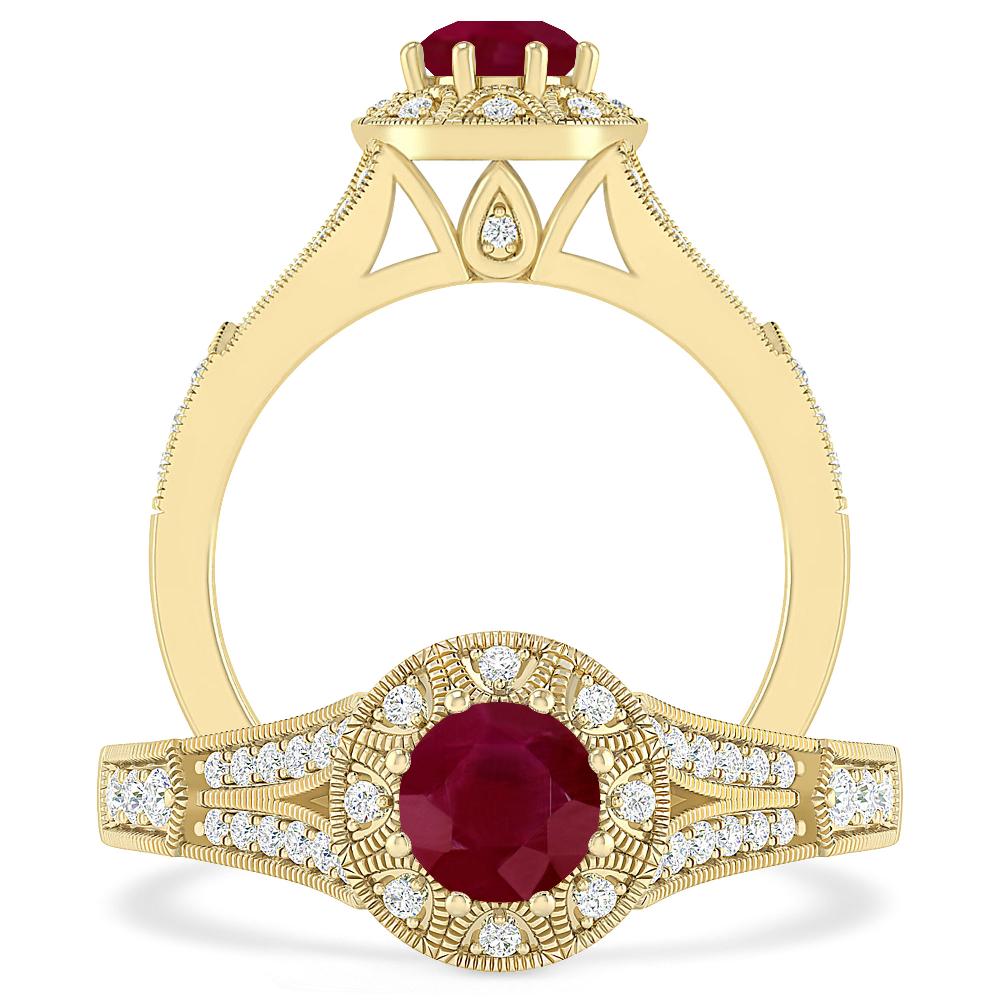 Yellow Gold - Ruby