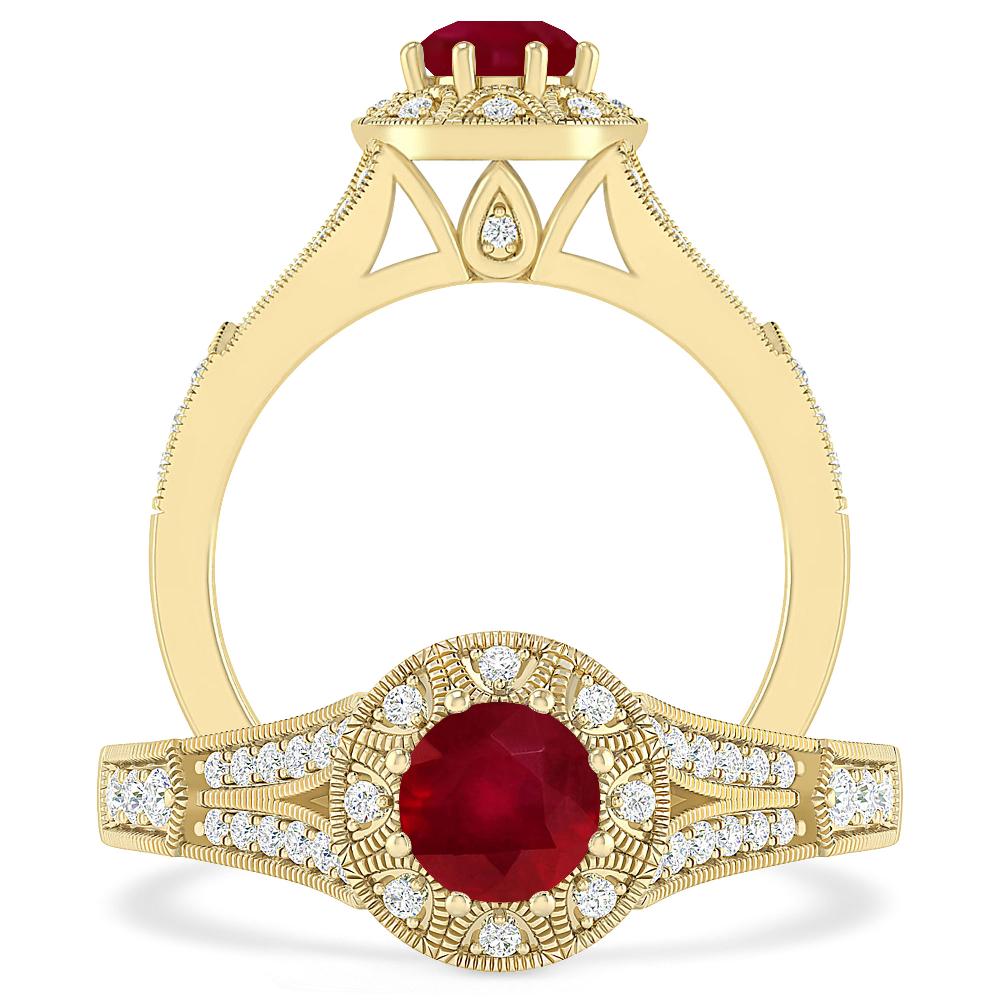 Yellow Gold - Ruby