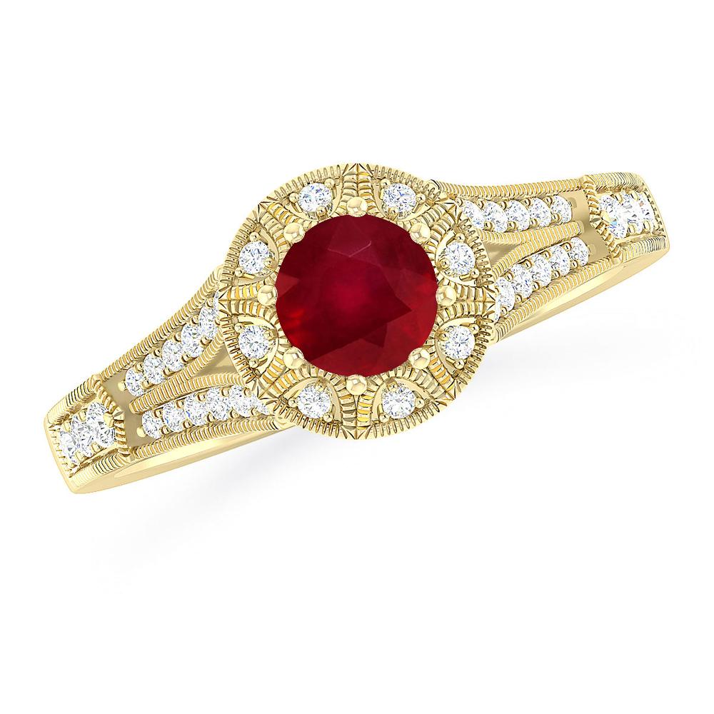 Yellow Gold - Ruby