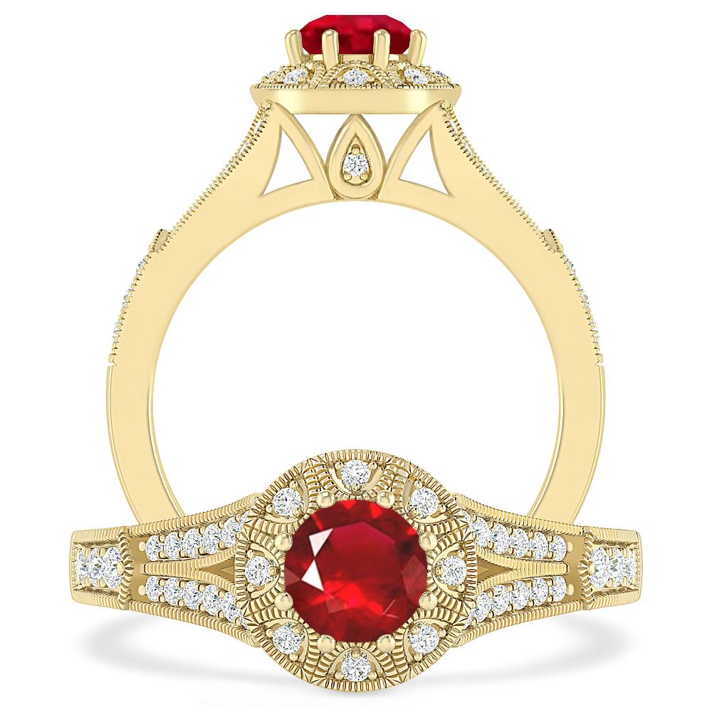 Yellow Gold - Ruby