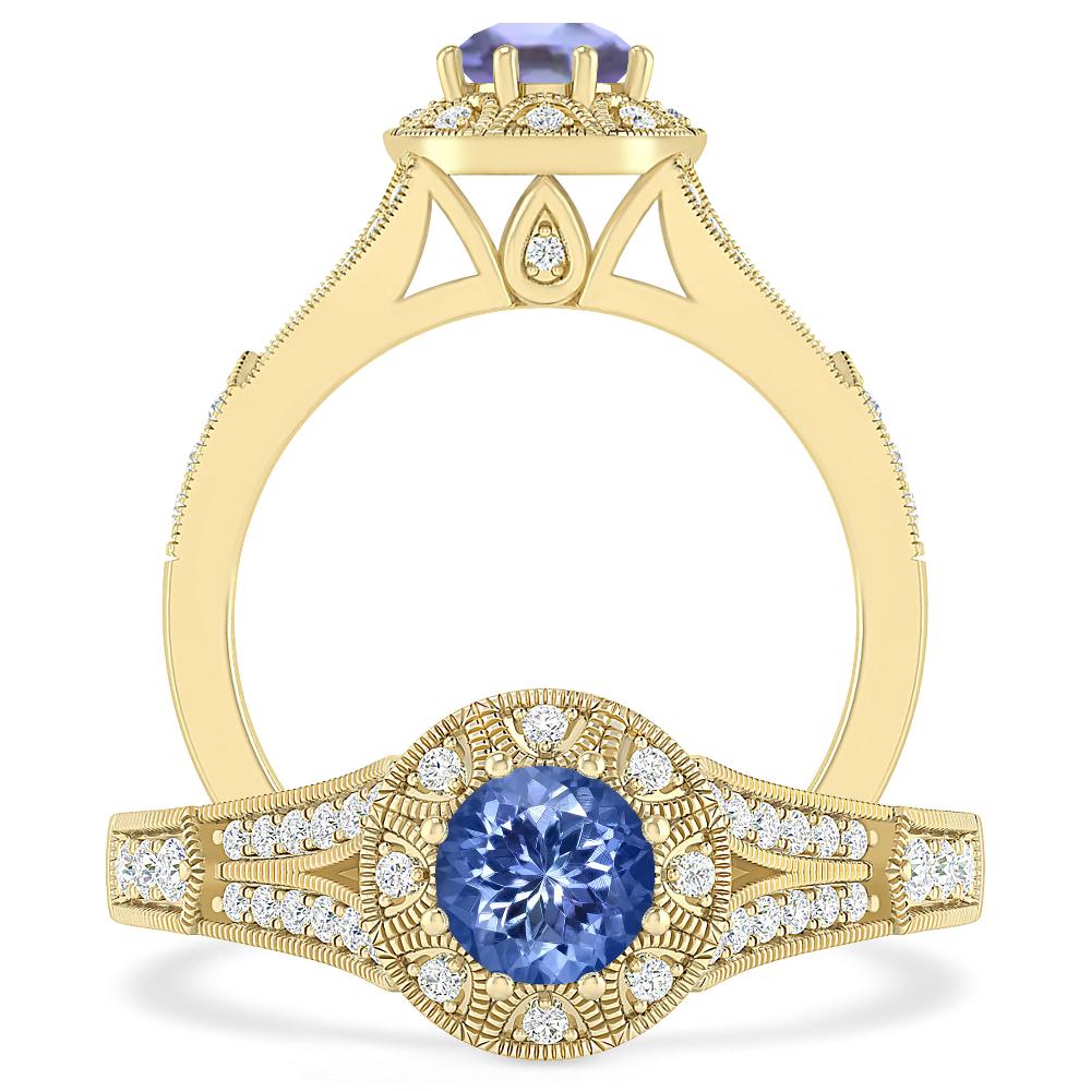 Yellow Gold - Tanzanite