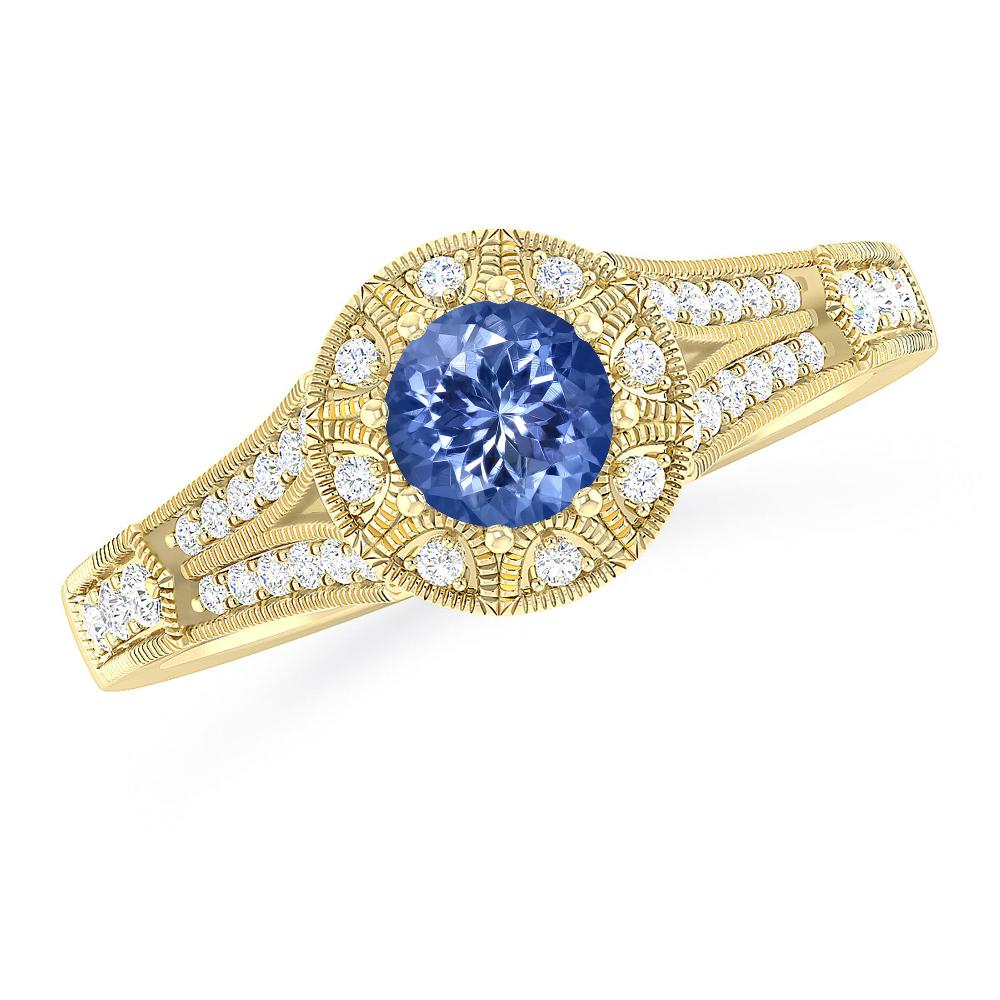 Yellow Gold - Tanzanite