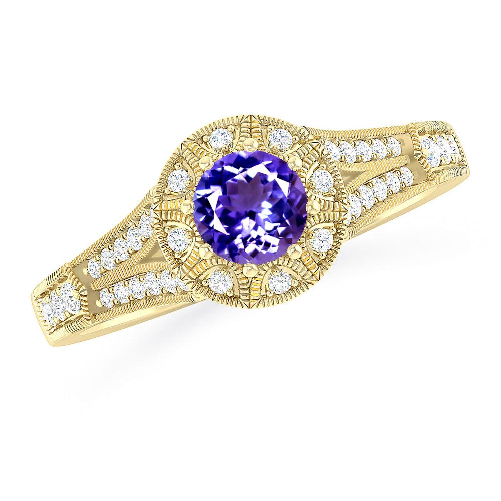 Yellow Gold - Tanzanite