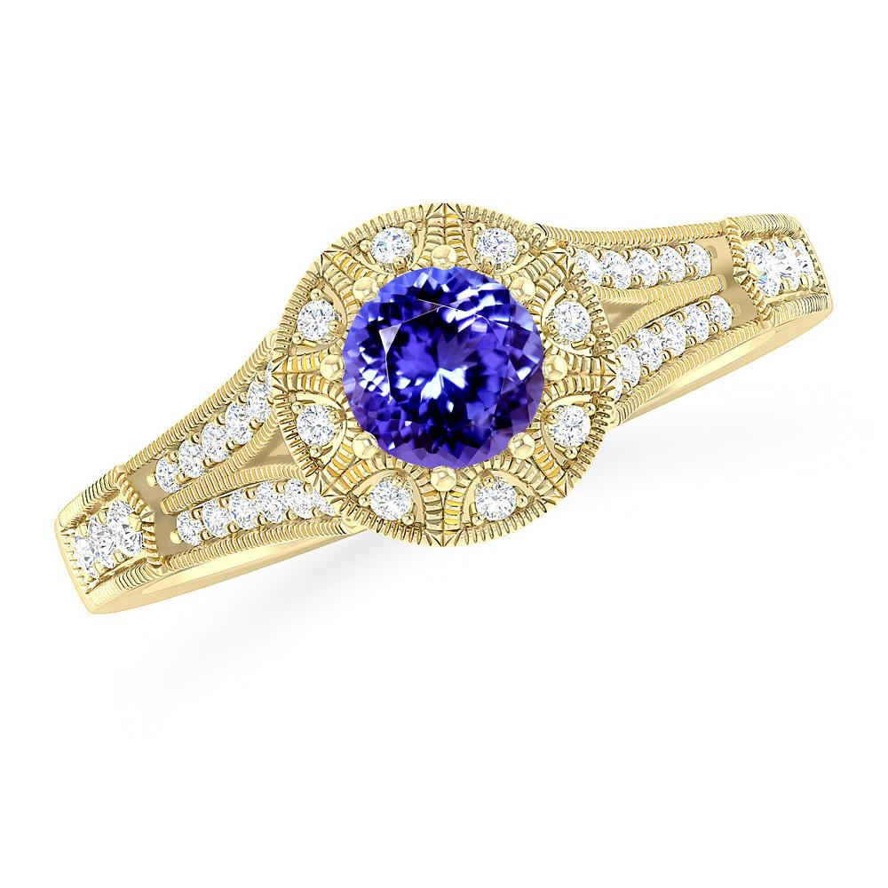 Yellow Gold - Tanzanite