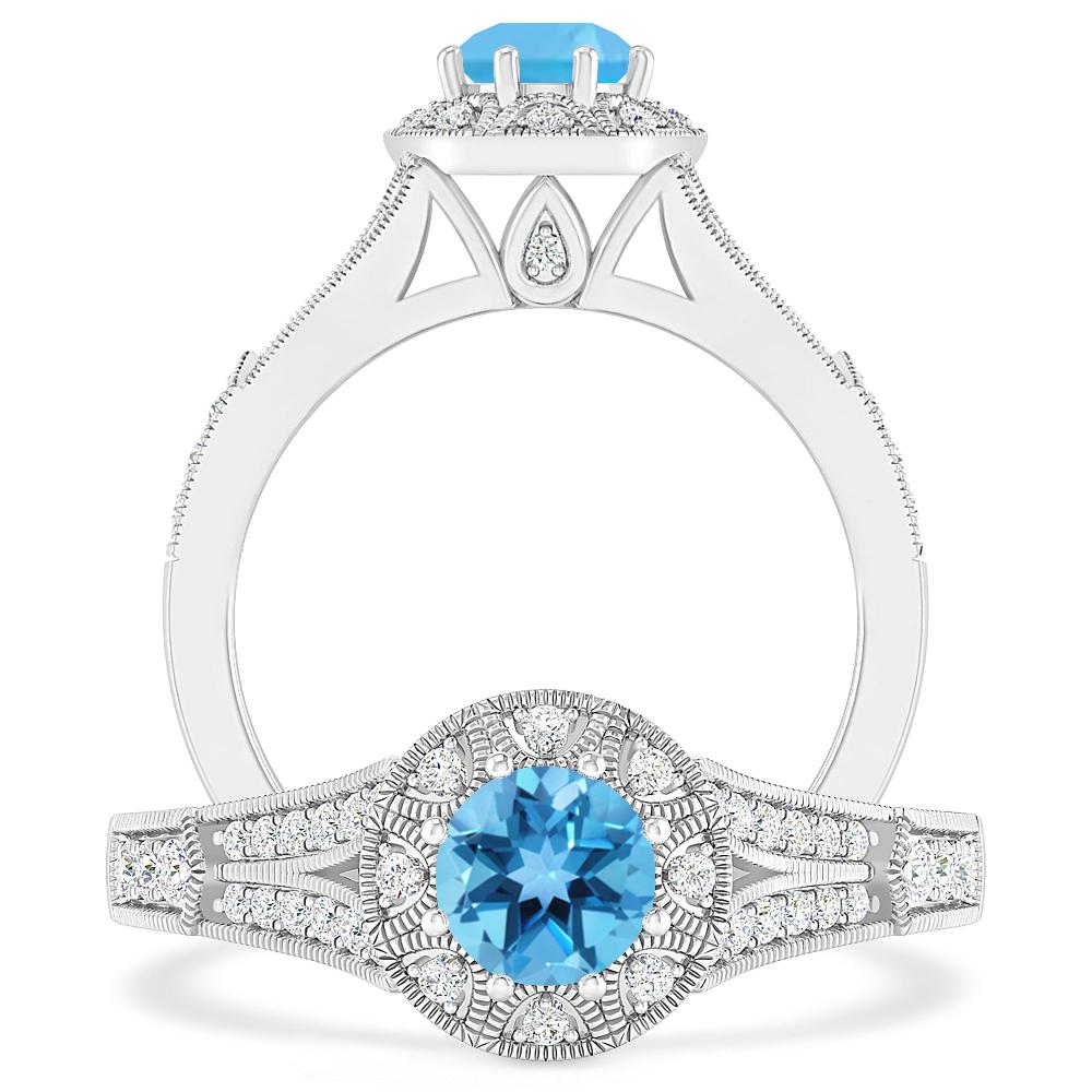 White Gold - Blue Topaz