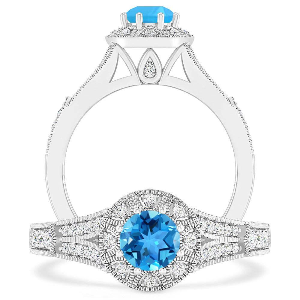 White Gold - Blue Topaz