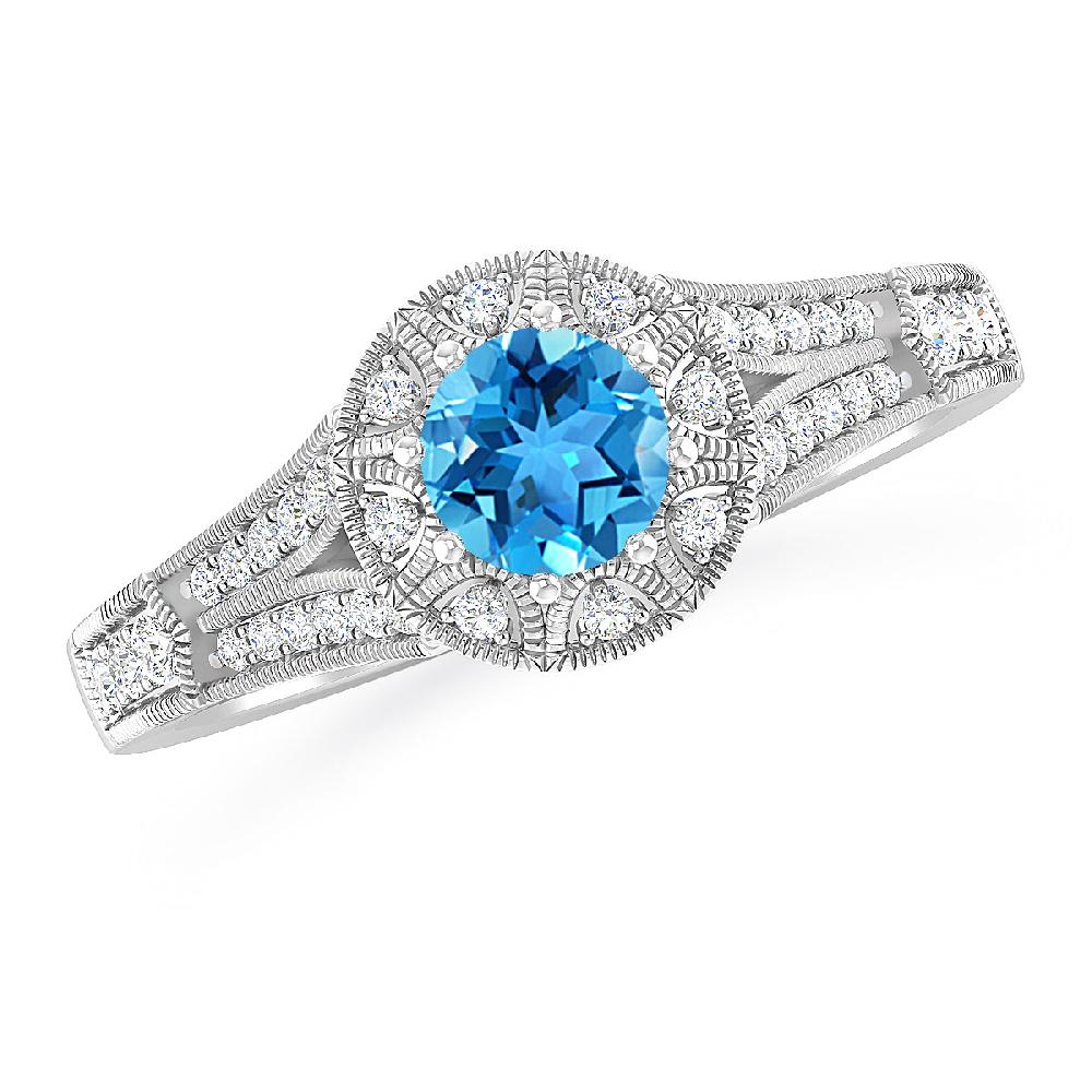 White Gold - Blue Topaz