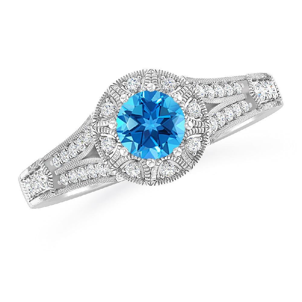White Gold - Blue Topaz