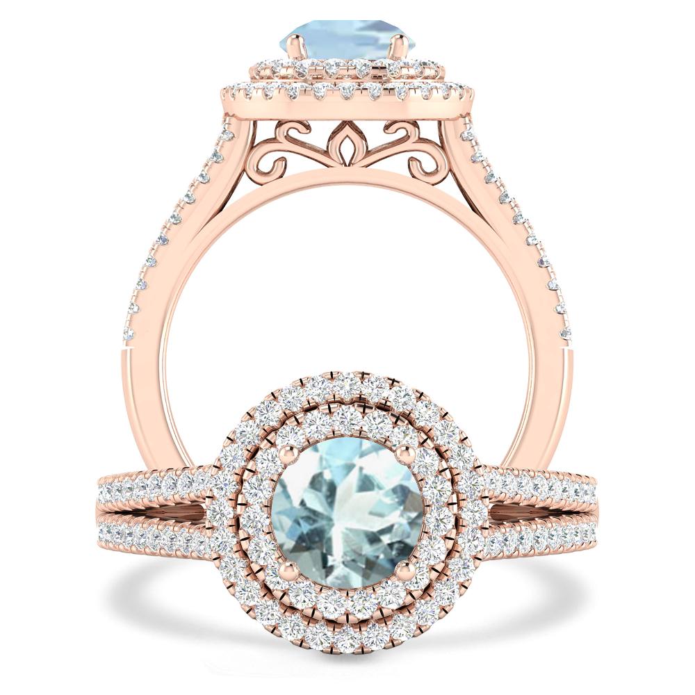 Rose Gold - Aquamarine