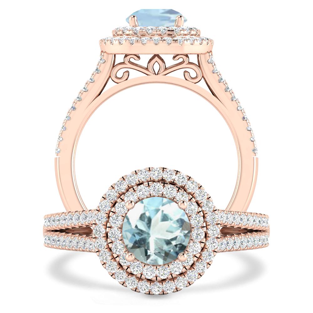 Rose Gold - Aquamarine