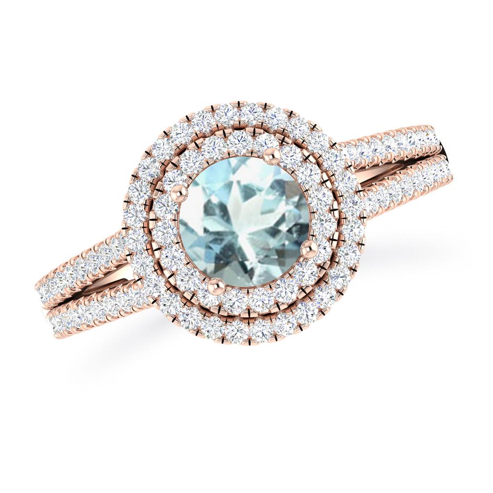 Rose Gold - Aquamarine