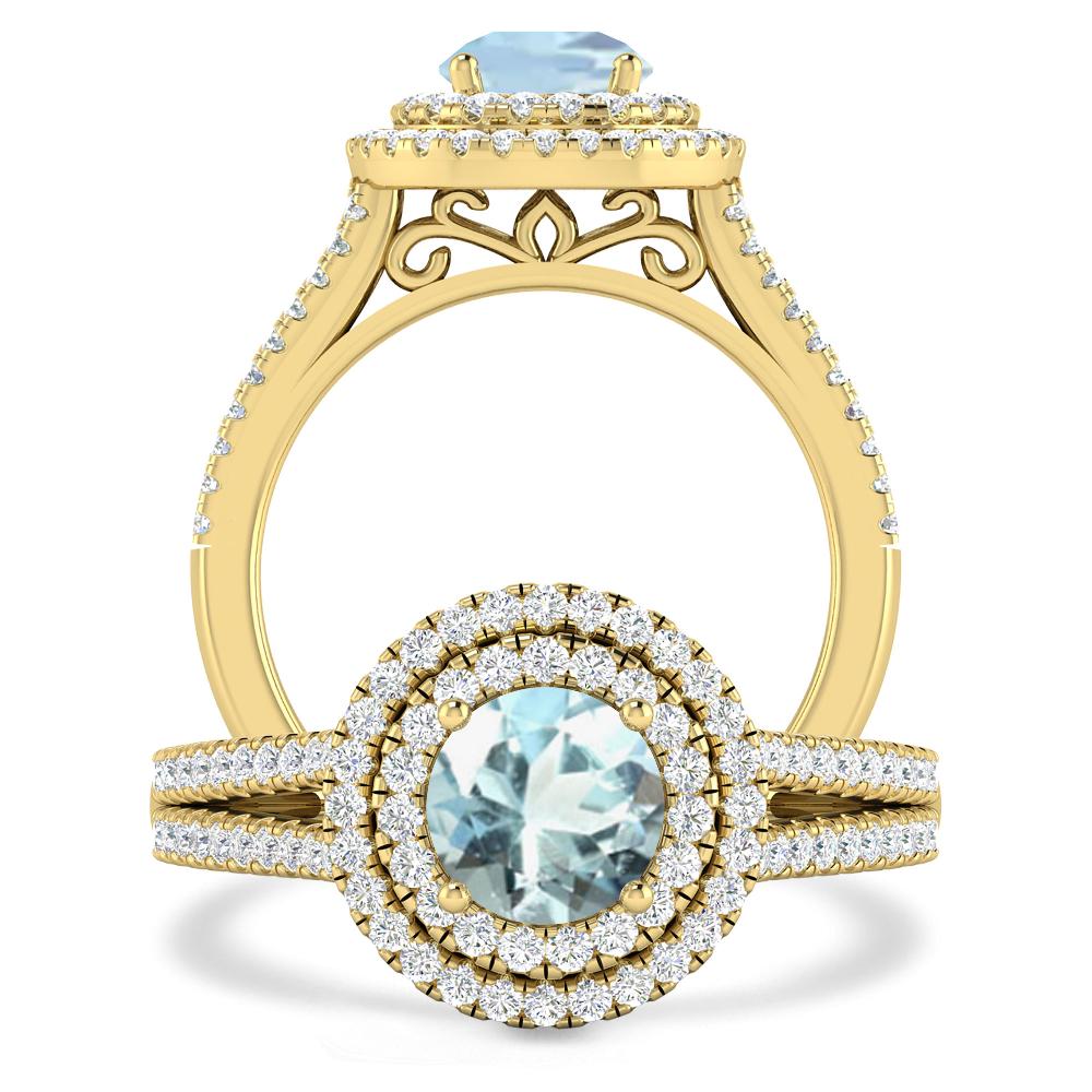 Yellow Gold - Aquamarine