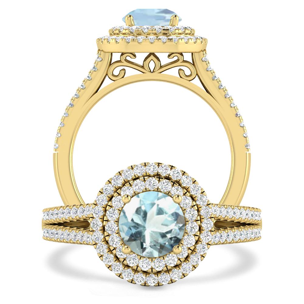 Yellow Gold - Aquamarine