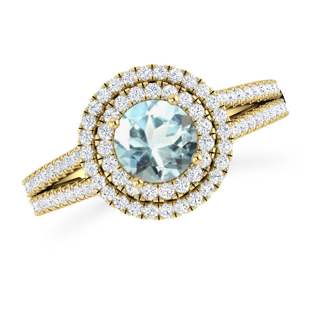 Yellow Gold - Aquamarine