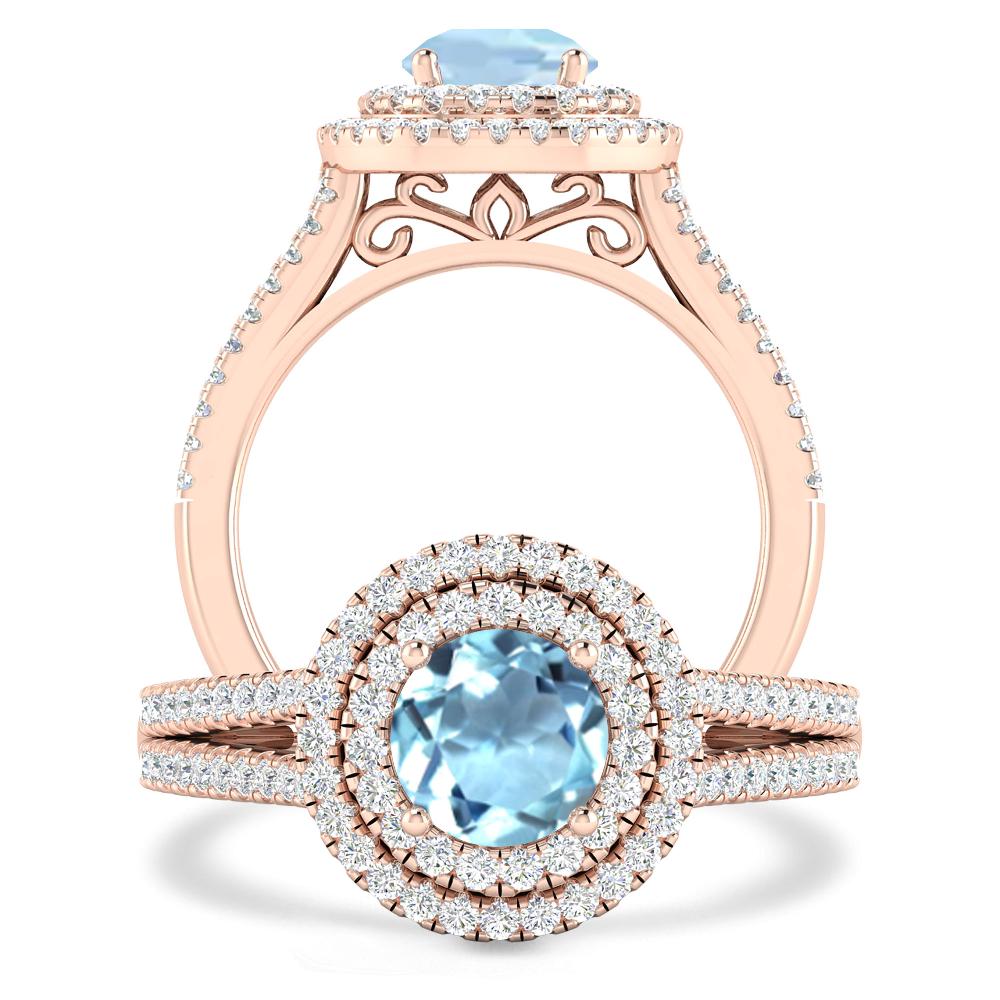 Rose Gold - Aquamarine