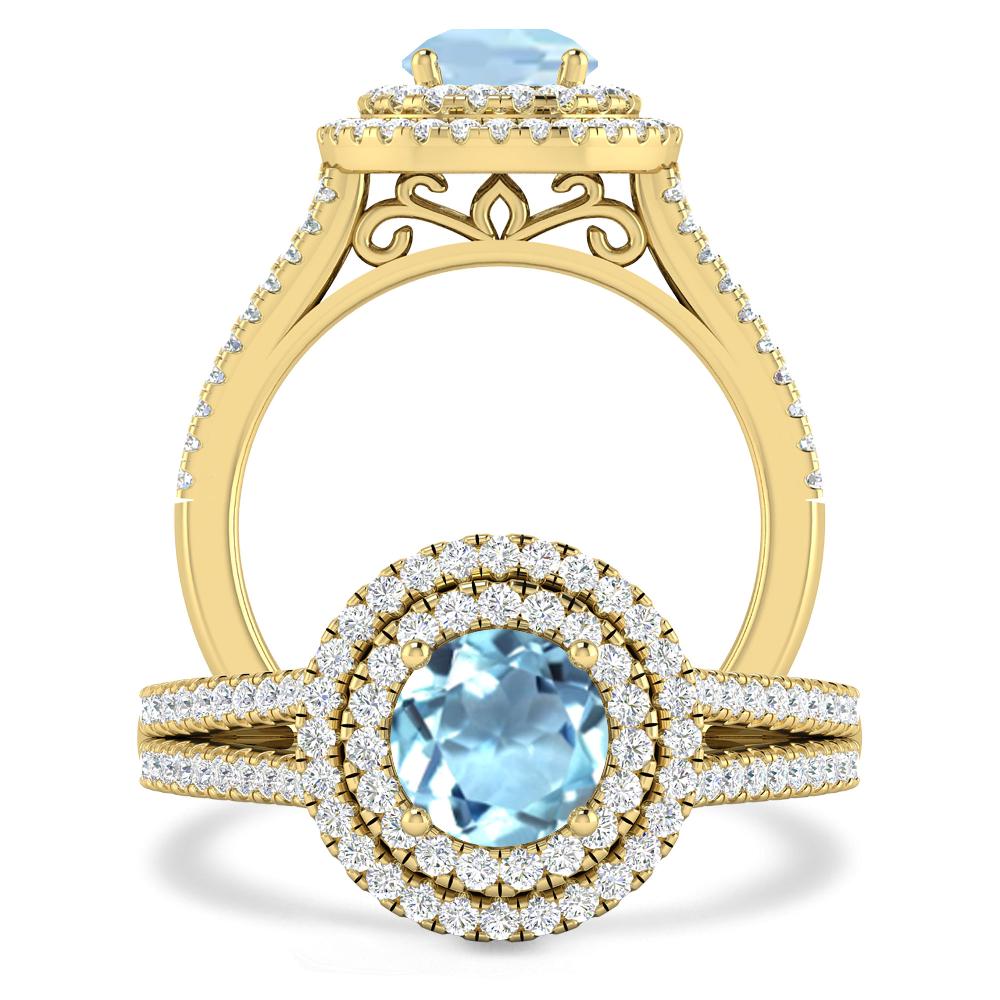 Yellow Gold - Aquamarine