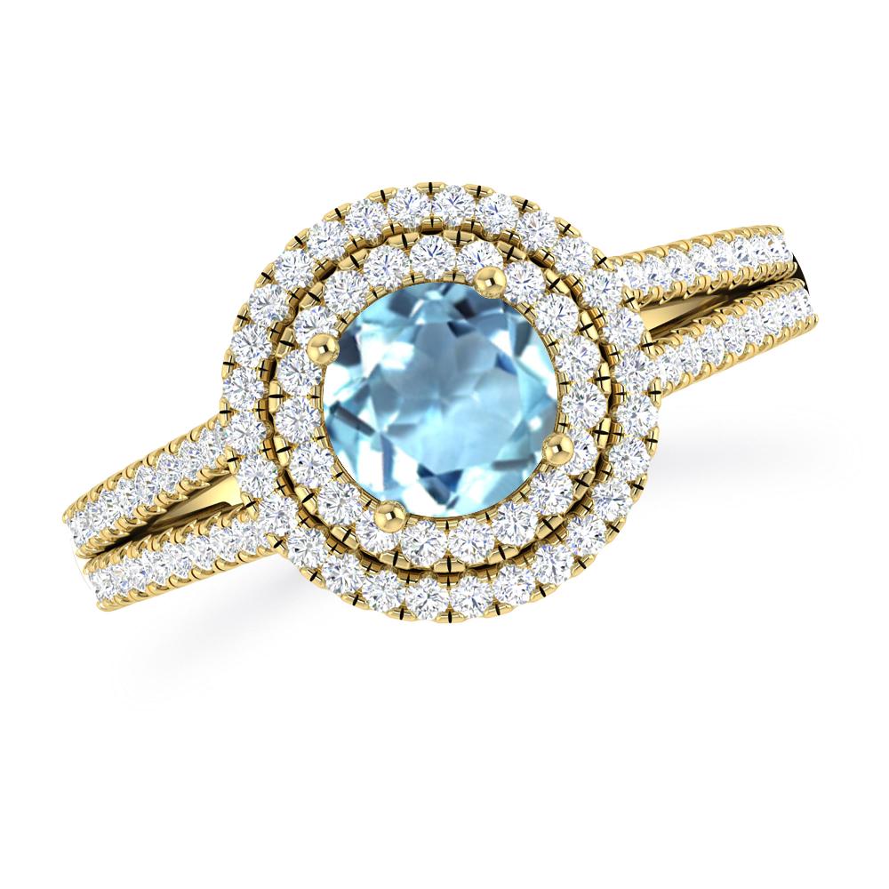 Yellow Gold - Aquamarine