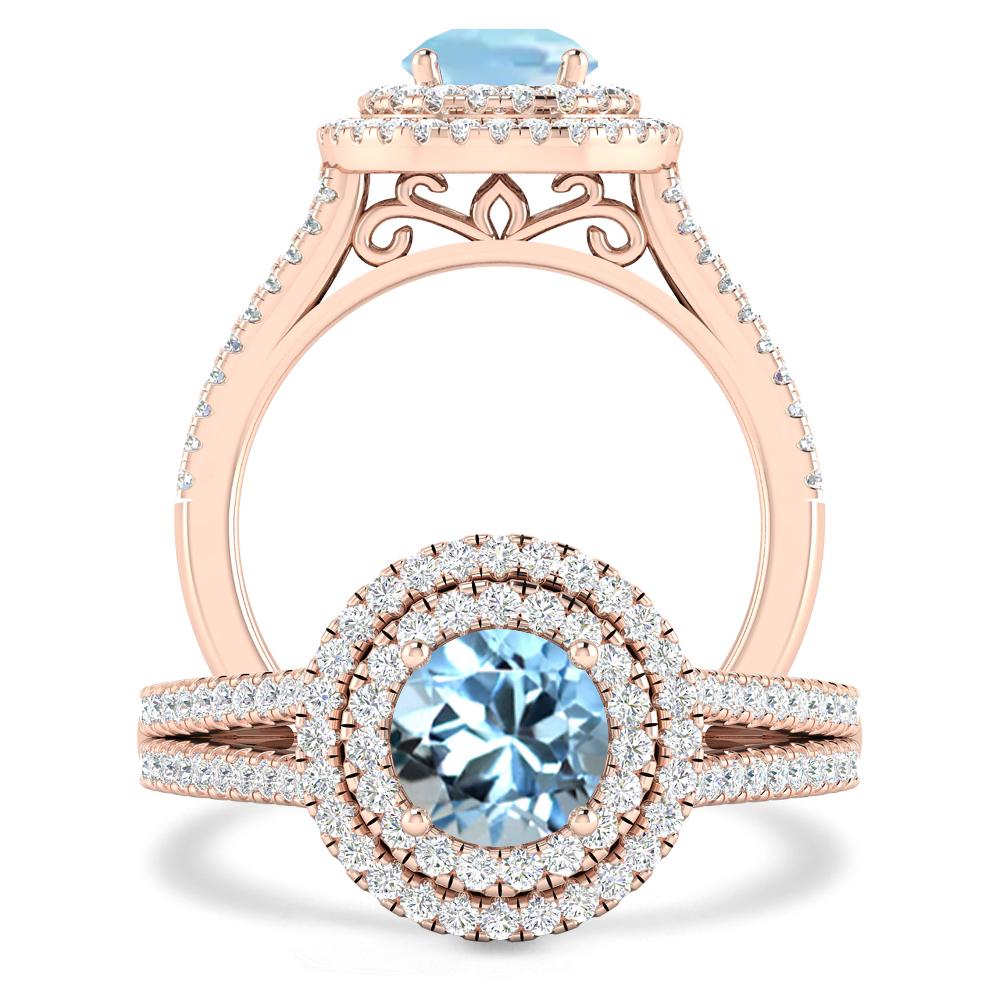 Rose Gold - Aquamarine