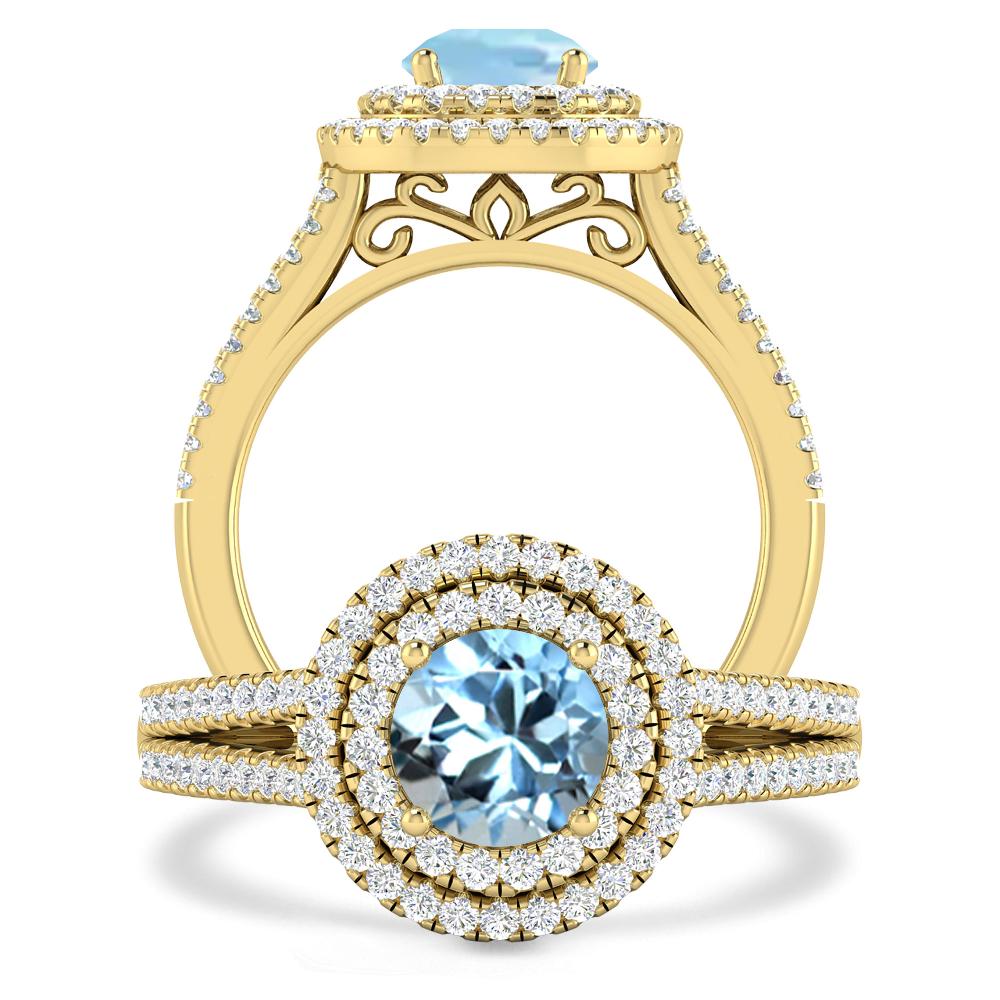 Yellow Gold - Aquamarine