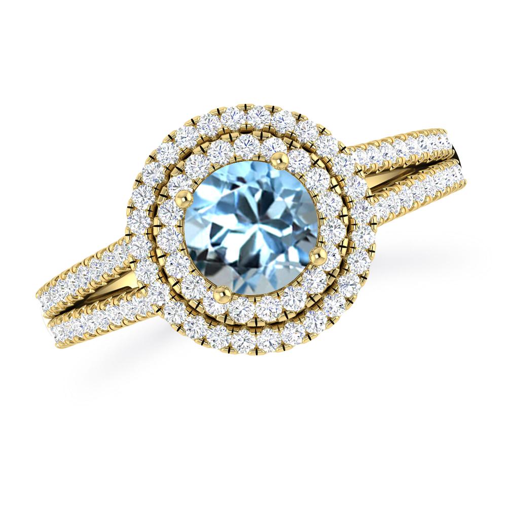 Yellow Gold - Aquamarine