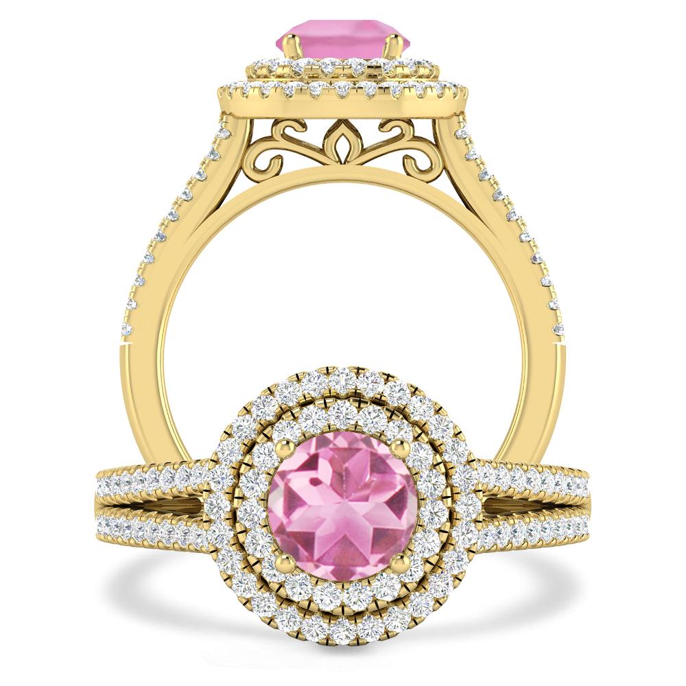 Yellow Gold - Pink Tourmaline