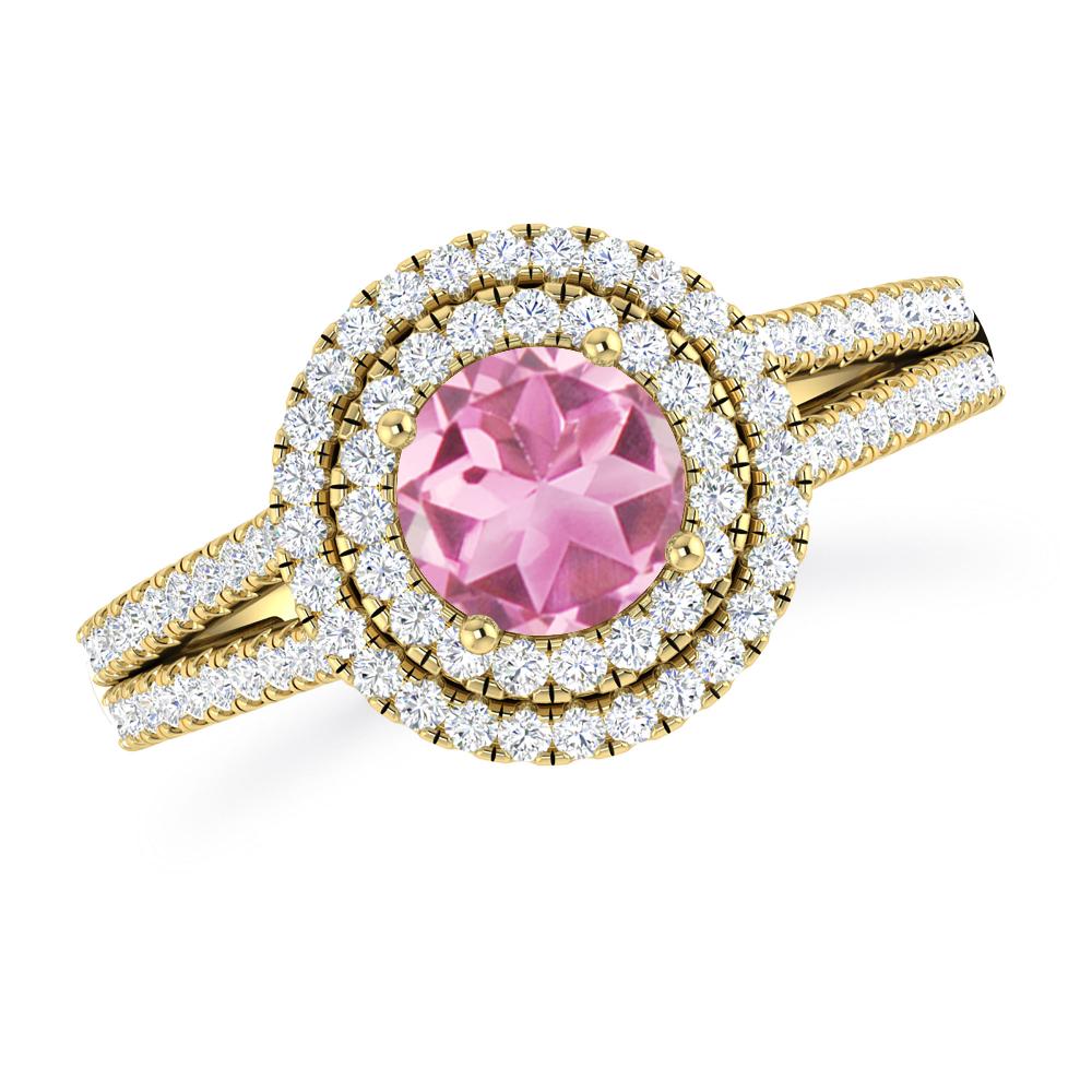Yellow Gold - Pink Tourmaline