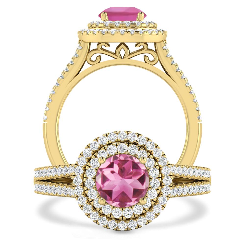 Yellow Gold - Pink Tourmaline