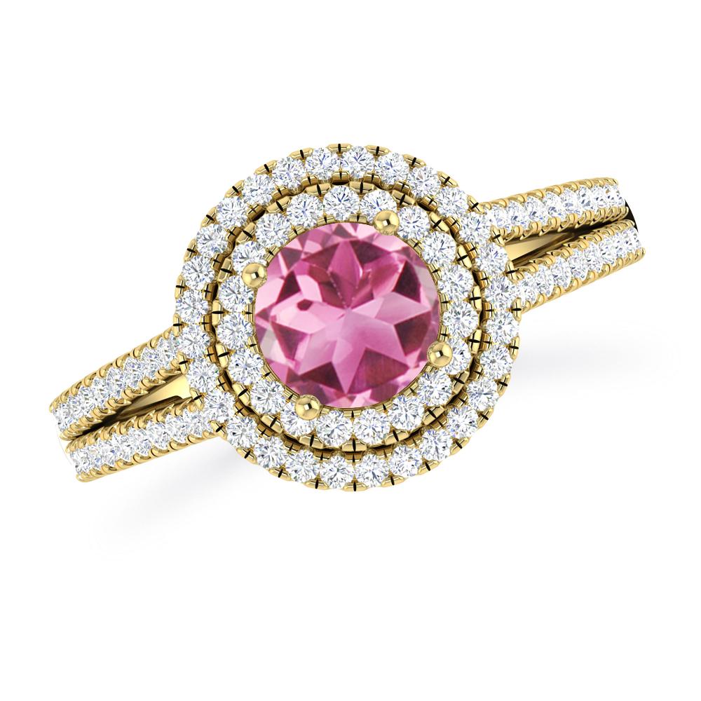 Yellow Gold - Pink Tourmaline