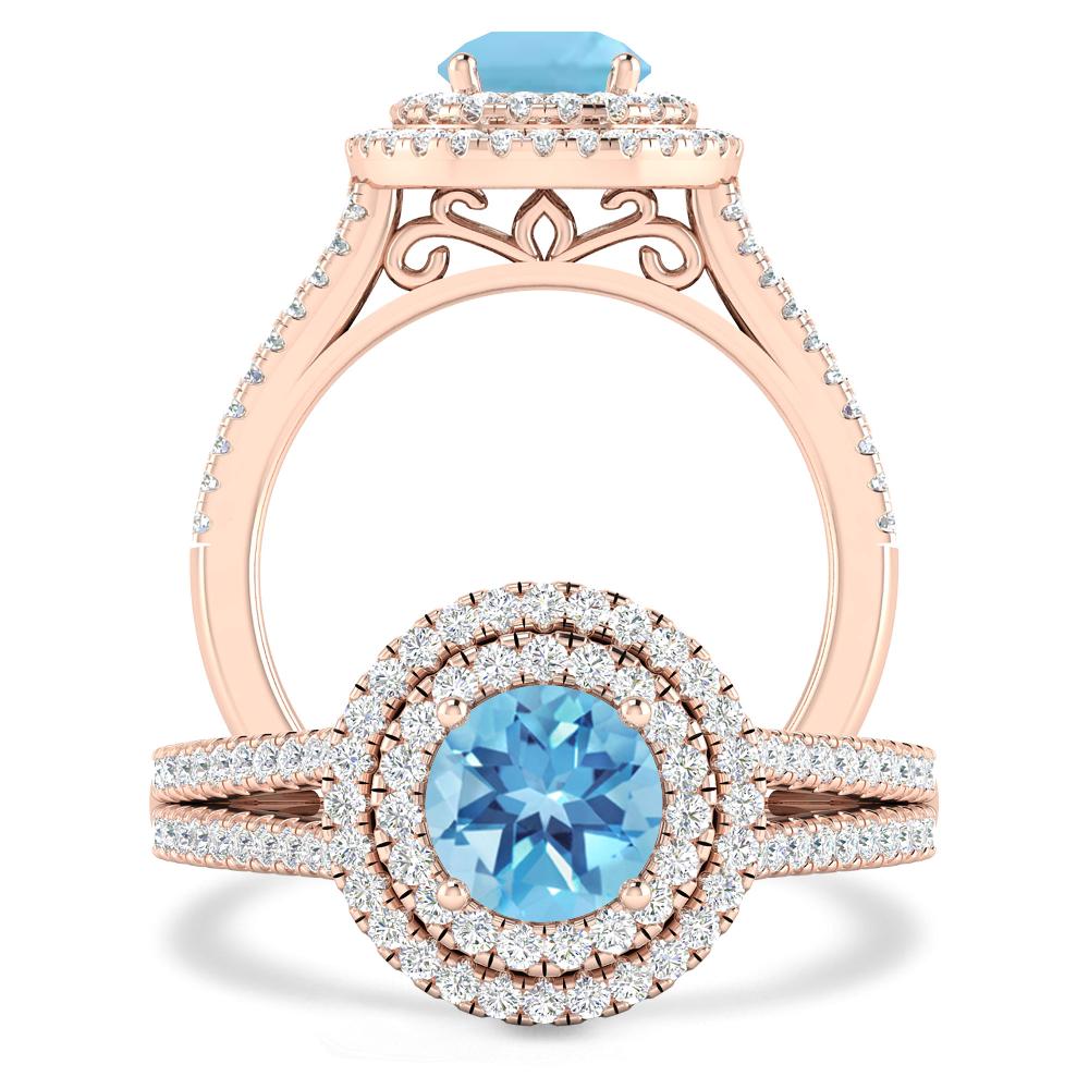 Rose Gold - Blue Topaz