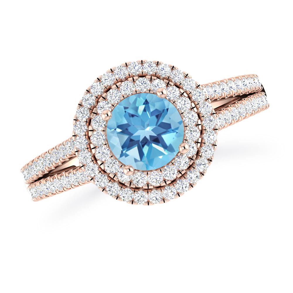 Rose Gold - Blue Topaz