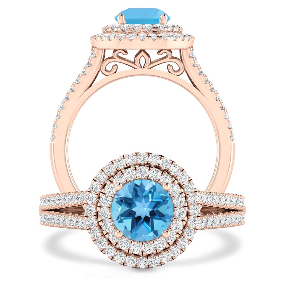 Rose Gold - Blue Topaz