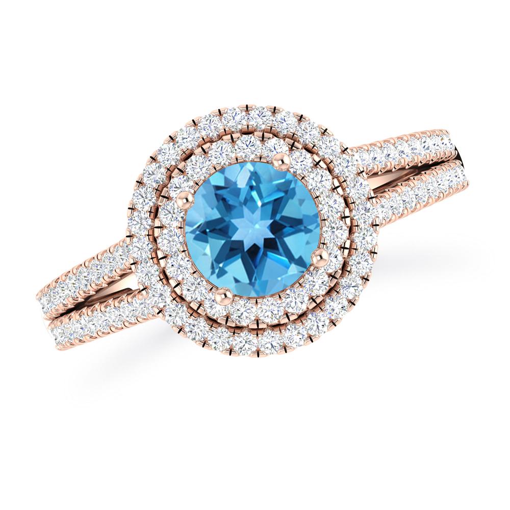 Rose Gold - Blue Topaz