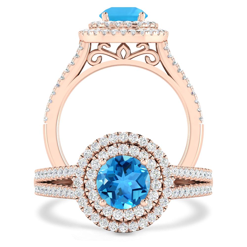 Rose Gold - Blue Topaz