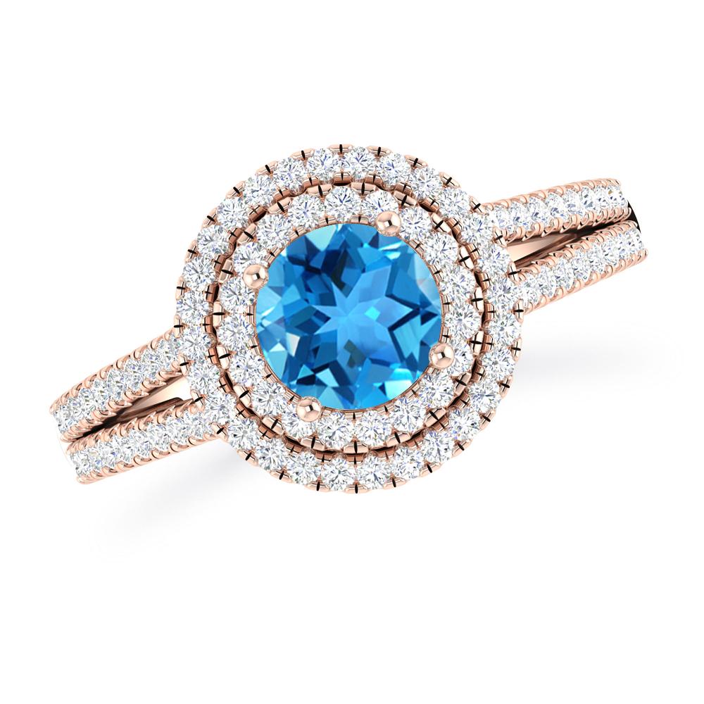 Rose Gold - Blue Topaz