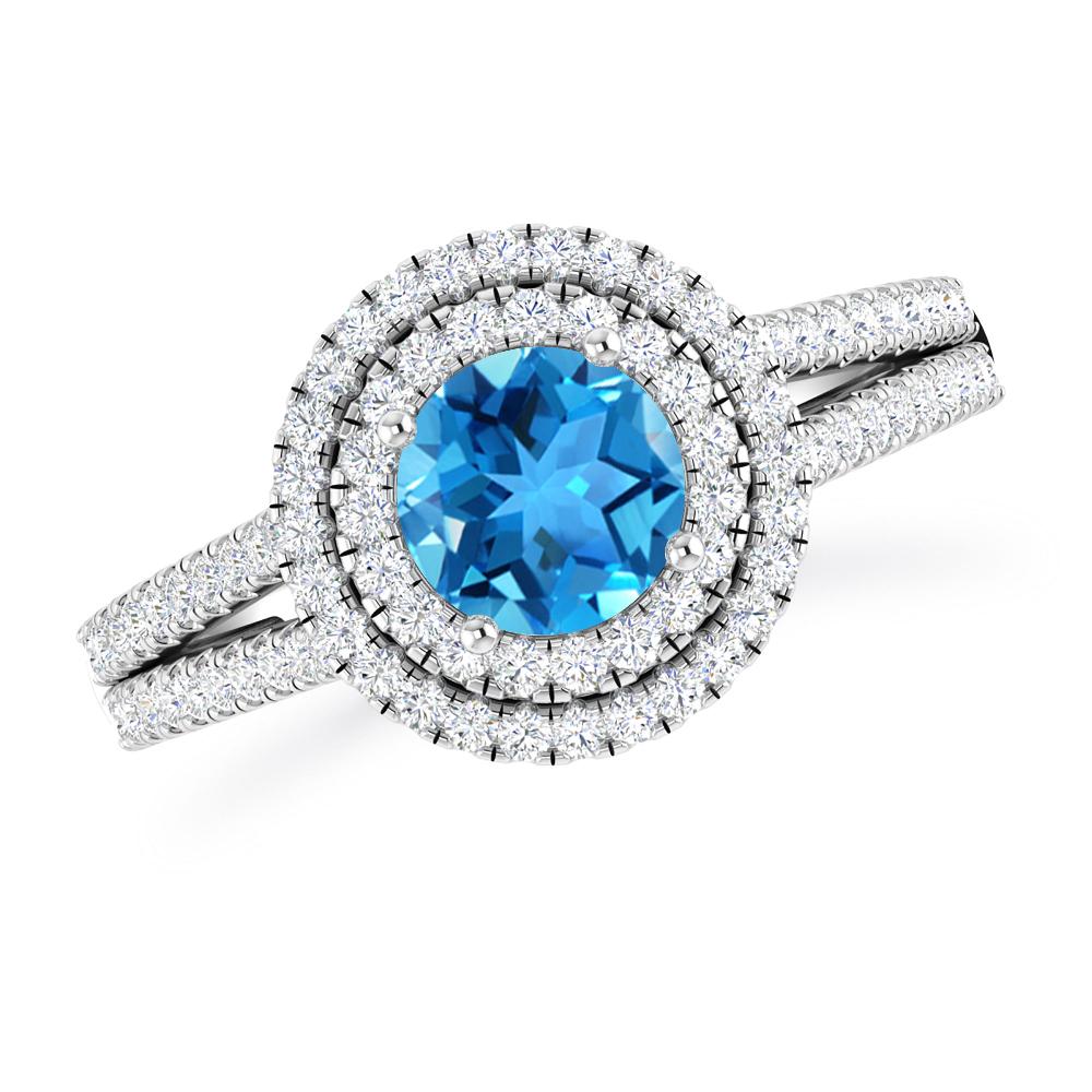 White Gold - Blue Topaz