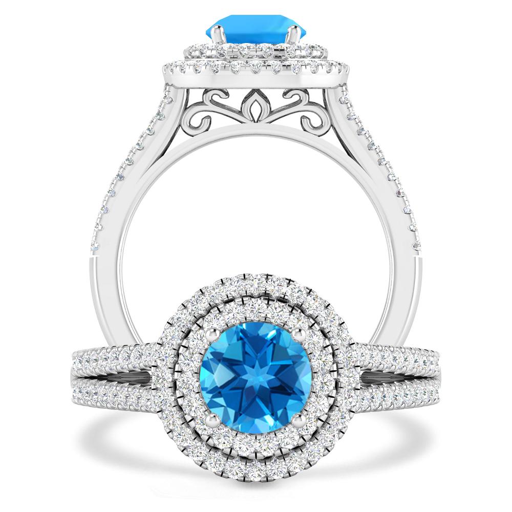 White Gold - Blue Topaz