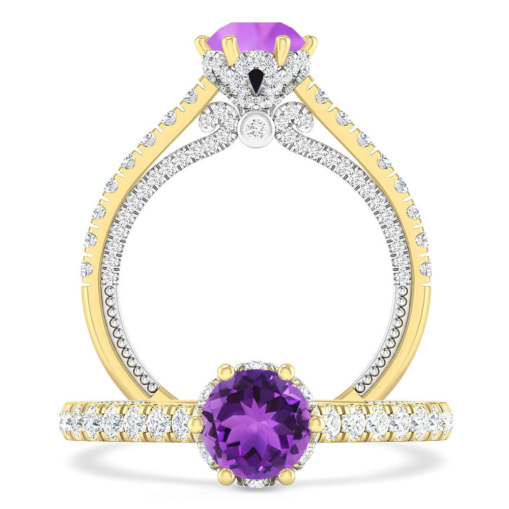 Yellow Gold - Amethyst