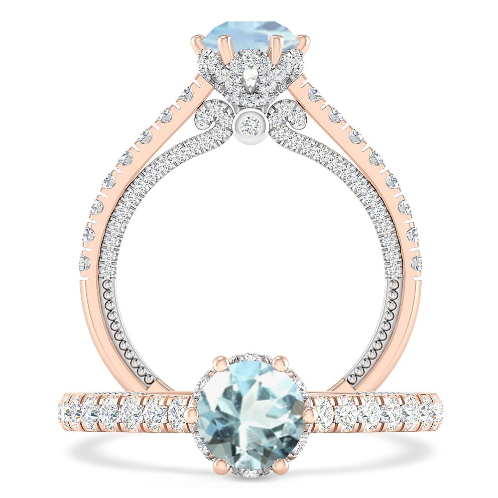 Rose Gold - Aquamarine