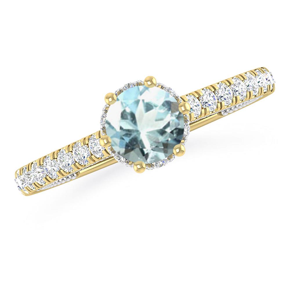 Yellow Gold - Aquamarine