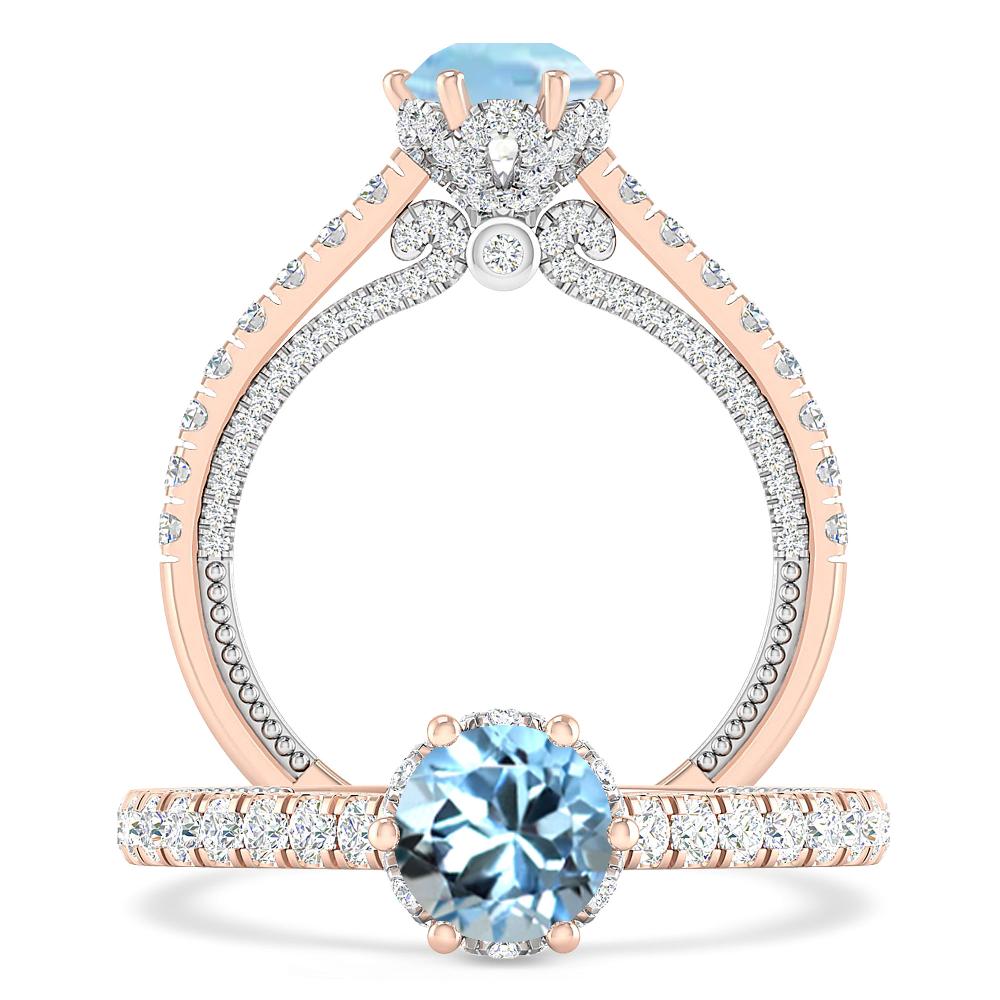 Rose Gold - Aquamarine