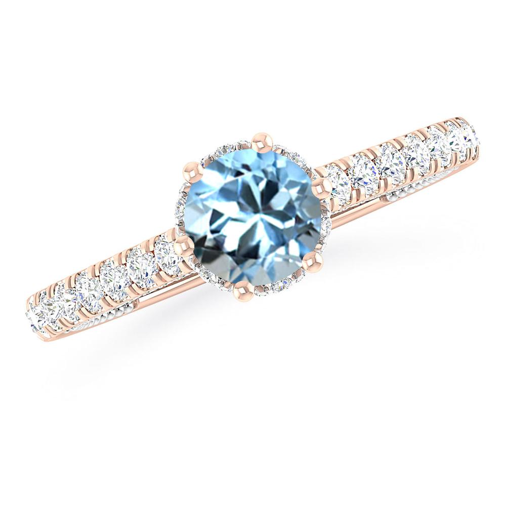 Rose Gold - Aquamarine