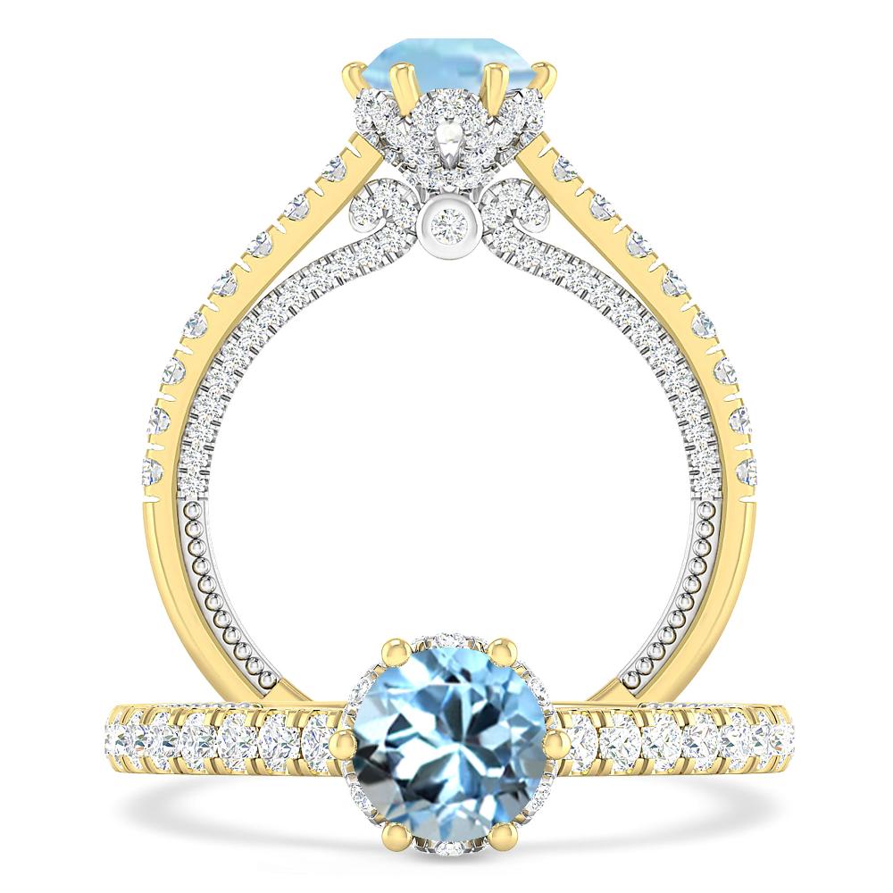 Yellow Gold - Aquamarine